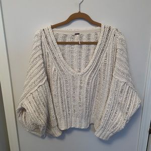 Free People Slightly Cropped Oversized Knit Sweater